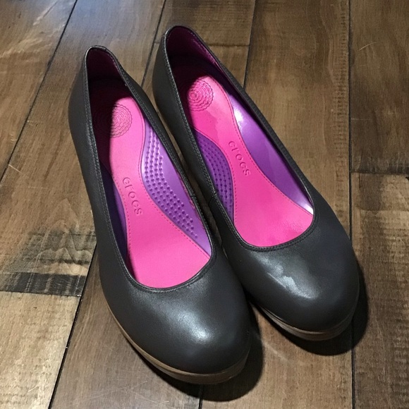 crocs platform wedges